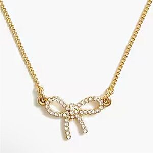 🆕- J. Crew Pavé Crystal Bow Necklace. 18"